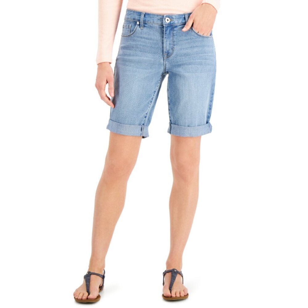 Style & Co. Women's Casual Cuffed Denim Bermuda Shorts NWT